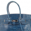 Hermès Birkin 35 Shiny Navy Blue Bleu Marine Porosus with