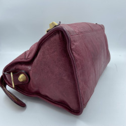 Sac 'City' BALENCIAGA cuir vieilli rouge