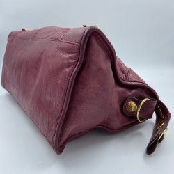 Sac 'City' BALENCIAGA cuir vieilli rouge