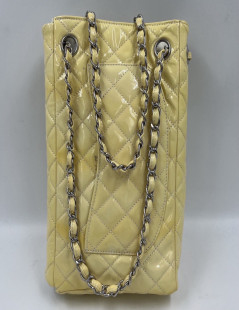 CHANEL Vertical Timeless bag in yellow patent leather