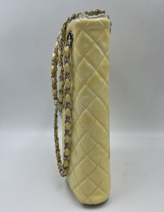 CHANEL Vertical Timeless bag in yellow patent leather