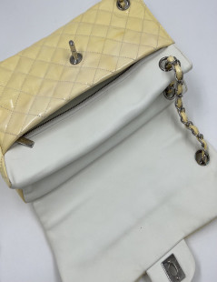 CHANEL Vertical Timeless bag in yellow patent leather