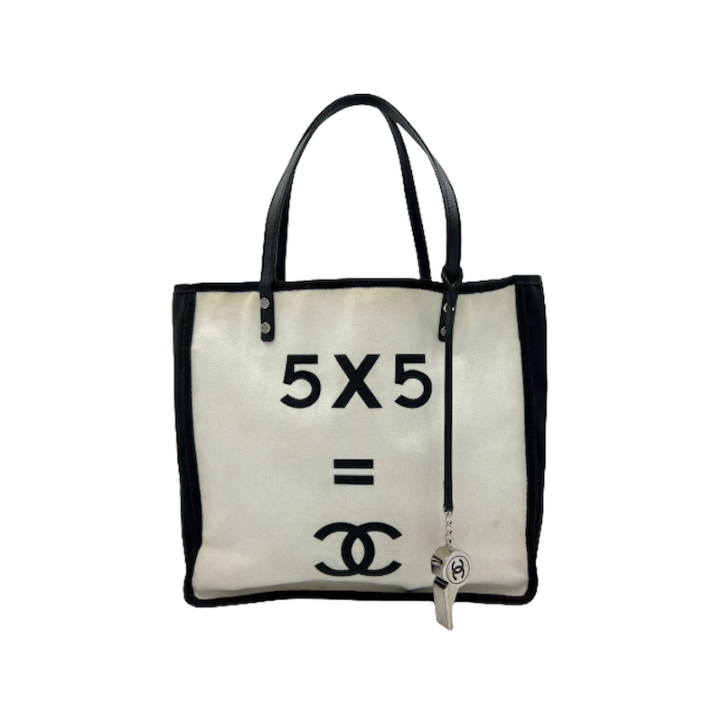 Chanel Shopping Bag FeltCalfskin Silvertone Large GrayBeige in  FeltCalfskin with Silvertone  US