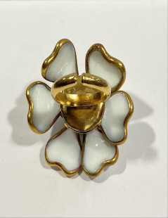 Bague fleur Marguerite de Valois pâte de verre