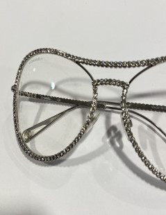 CHANEL sunglasses with rhinestone-embellished frames