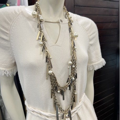 CHANEL multi-rows long necklace