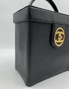 CHANEL black vintage Beauty Case Vanity 