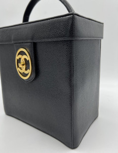 CHANEL black vintage Beauty Case Vanity 