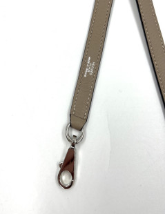 HERMES shoulder strap Etoupe leather