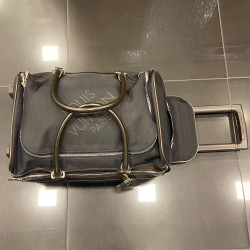 Valise cabine LOUIS VUITTON Geant Souverain toile noire