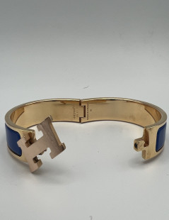 Bracelet clic clac HERMES émail bleu