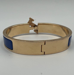 Bracelet clic clac HERMES émail bleu