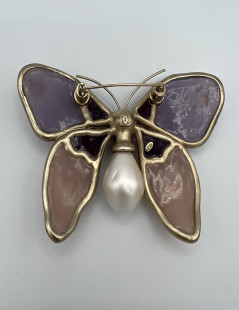 CHANEL molten glass butterfly brooch