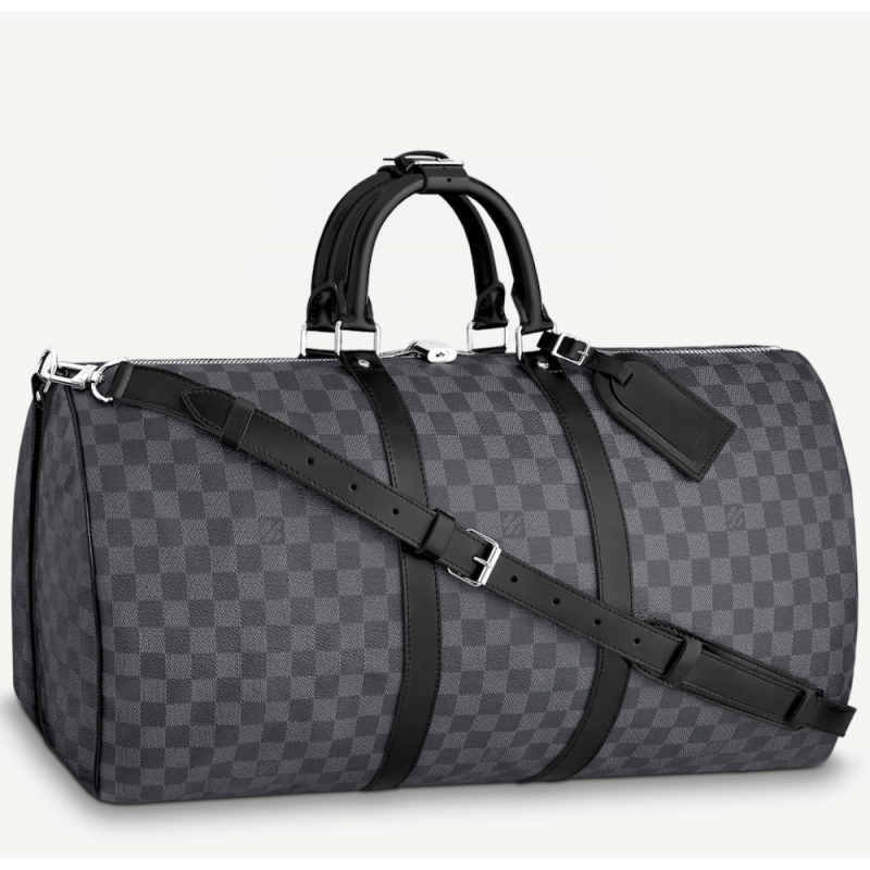 Louis Vuitton Damier Graphite Keepall Bandouliere 55 Duffle with Strap  41lk77 For Sale at 1stDibs  damier duffle bag keepall bandoulière 55  price louis vuitton damier duffle