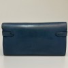 Portefeuille Kelly HERMES cuir bleu