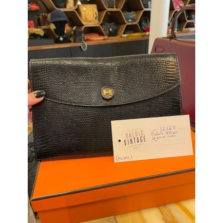 Pochette HERMES Varan noir