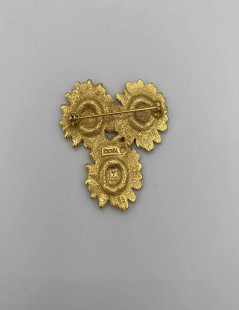 ESCADA Vintage gilded flower brooch