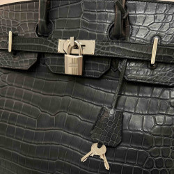 Sac HERMES HAC 40 croco noir