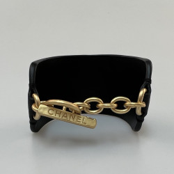 Bracelet CHANEL cuir CC doré