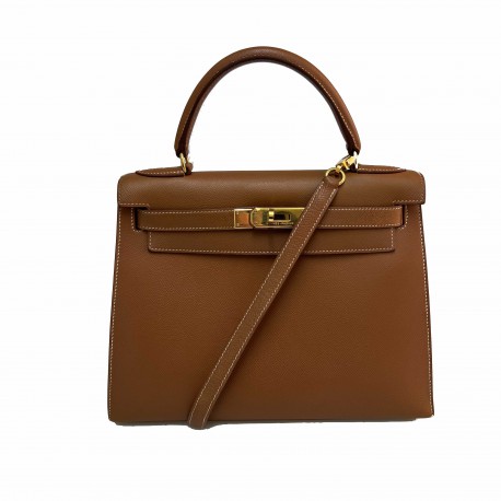Kelly 28 HERMES in Gold Epsom Leather - Superb Occasion Certified