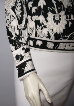 Blouse LEONARD vintage noir et blanc