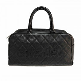 Sold at Auction: Chanel - a small bowling bag in black velour