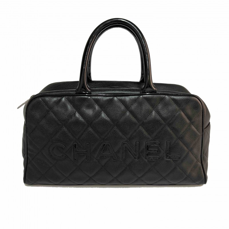 Bowling bag leather bowling bag Chanel Black in Leather - 25169313