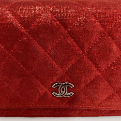 Wallet on chain CHANEL rouge lamé