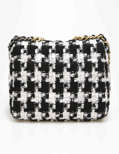 Sac 19 CHANEL Tweed noir et blanc