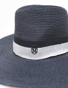 MAISON MICHEL blue wide-brimmed hat