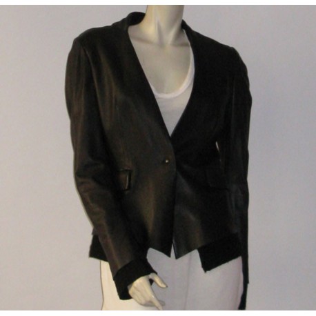 veste ISAAC SELLAM cuir et laine t 40 fr