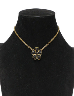 Collier camélia noir MARGUERITE DE VALOIS