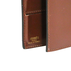 A REPARER Porte cartes répertoire HERMES cuir marron