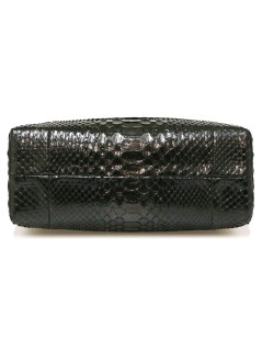 CHANEL black python bag Paris-Rome