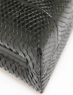 CHANEL black python bag Paris-Rome