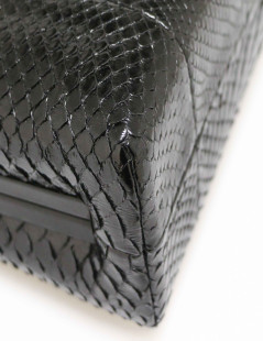 CHANEL black python bag Paris-Rome