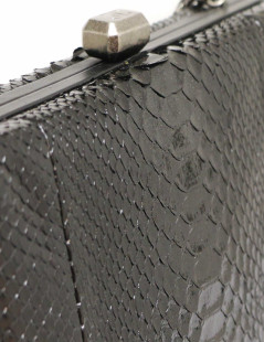 CHANEL black python bag Paris-Rome