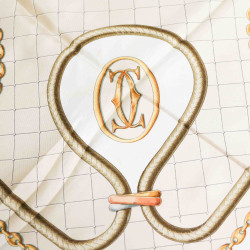 CARTIER Must beige silk square scarf