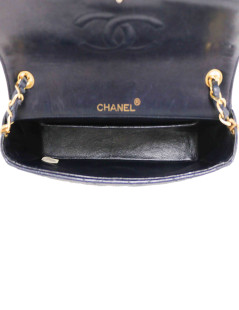 Petit sac bleu marine CHANEL CC