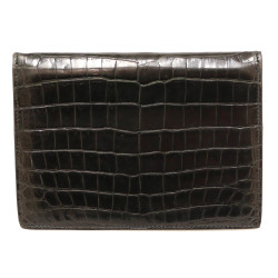 HERMES planner cover black Porosus crocodile