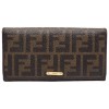 Portefeuille FENDI toile monogram et cuir marron