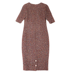 Robe tweed CHANEL T34 bordeaux, or