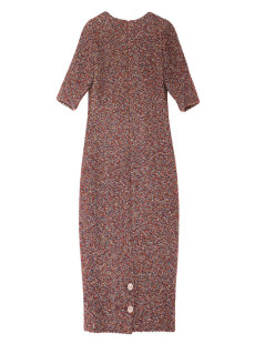 CHANEL burgundy and gold tweed dress, size 36FR