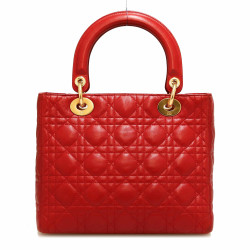 Sac Ladie D DIOR cuir rouge 