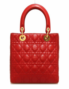 Sac Lady DIOR cuir rouge