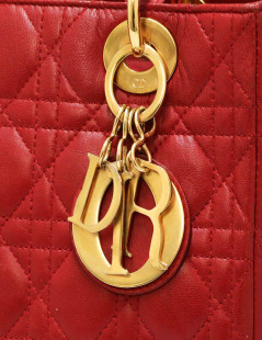 Sac Lady DIOR cuir rouge