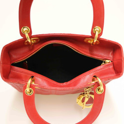 Sac Ladie D DIOR cuir rouge 