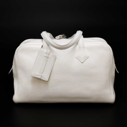 Sac Victoria HERMES taurillon blanc