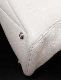  HERMES Victoria bag, white baby bull leather