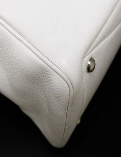  HERMES Victoria bag, white baby bull leather